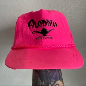 Vintage Aladdin Hotel & Casino printed flat brim 5 panel adjustable snap back
